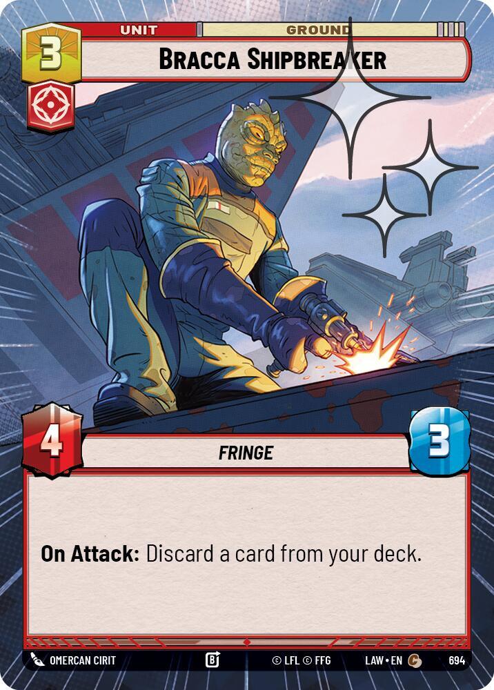 Star Wars: Unlimited A Lawless Time Bracca Shipbreaker (Hyperspace Foil) 694 Common Near Mint Foil