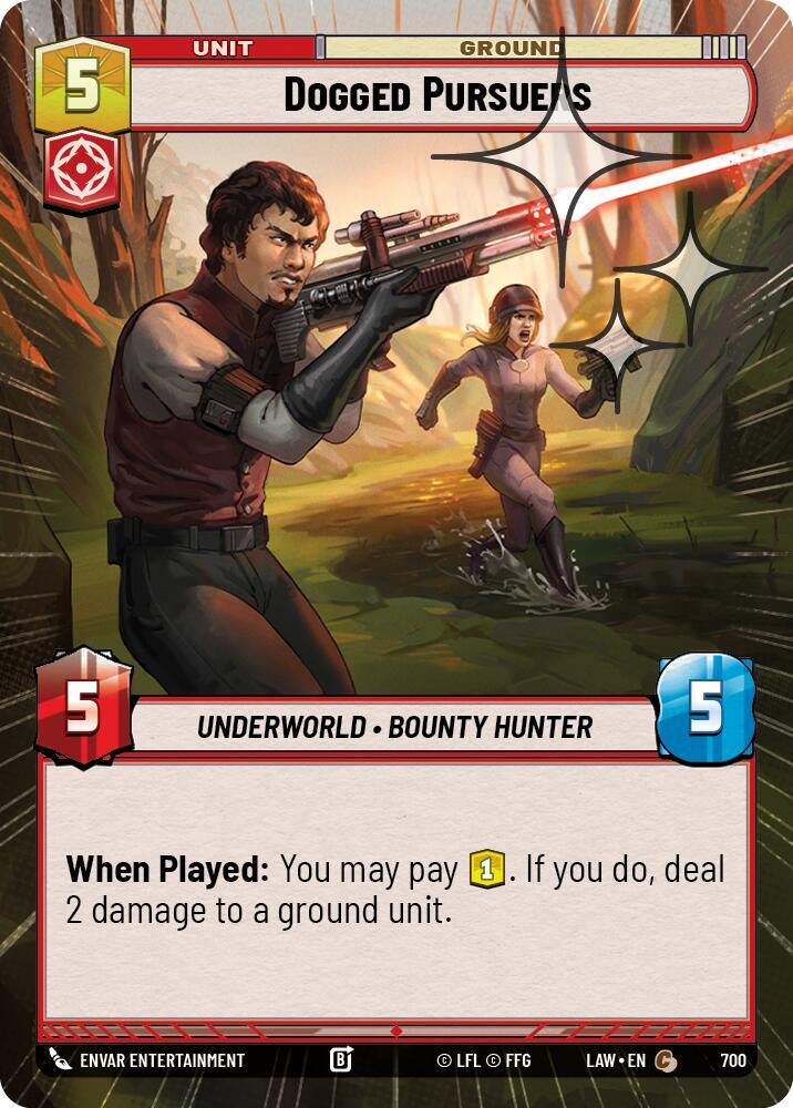 Star Wars: Unlimited A Lawless Time Dogged Pursuers (Hyperspace Foil) 700 Common Near Mint Foil