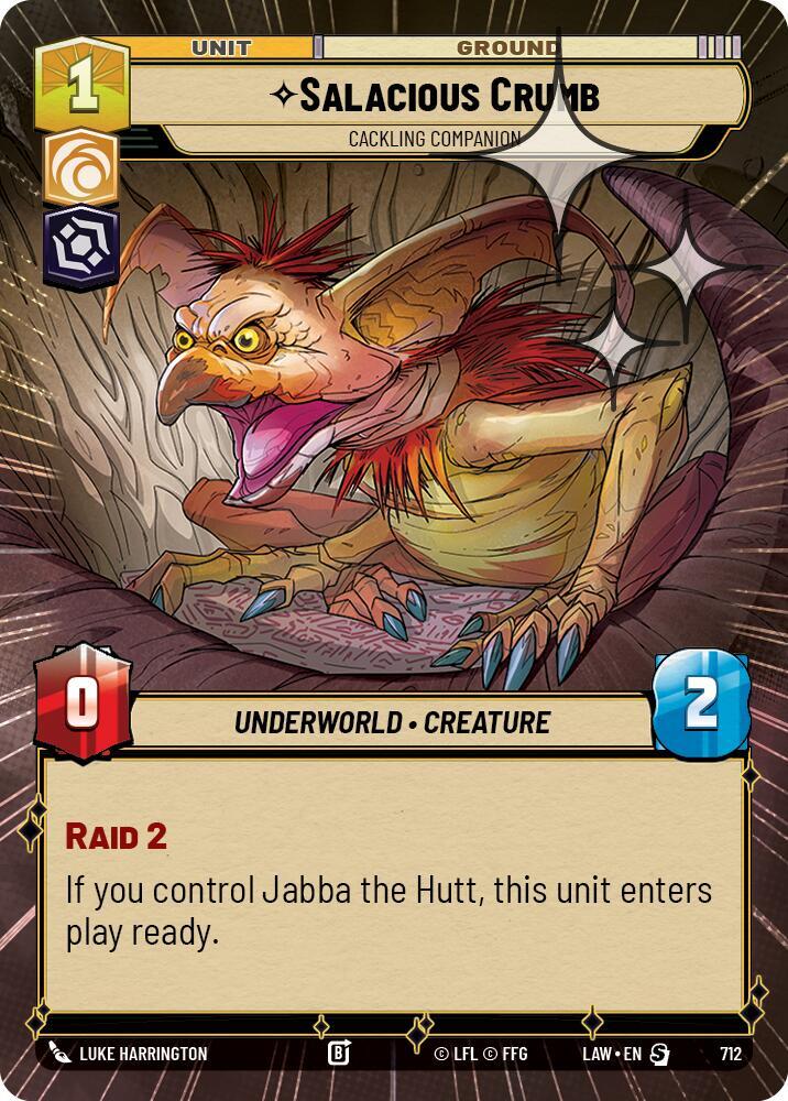 Star Wars: Unlimited A Lawless Time Salacious Crumb - Cackling Companion (Hyperspace Foil) 712 Special Near Mint Foil