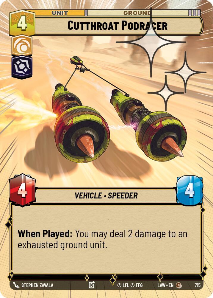 Star Wars: Unlimited A Lawless Time Cutthroat Podracer (Hyperspace Foil) 715 Common Near Mint Foil