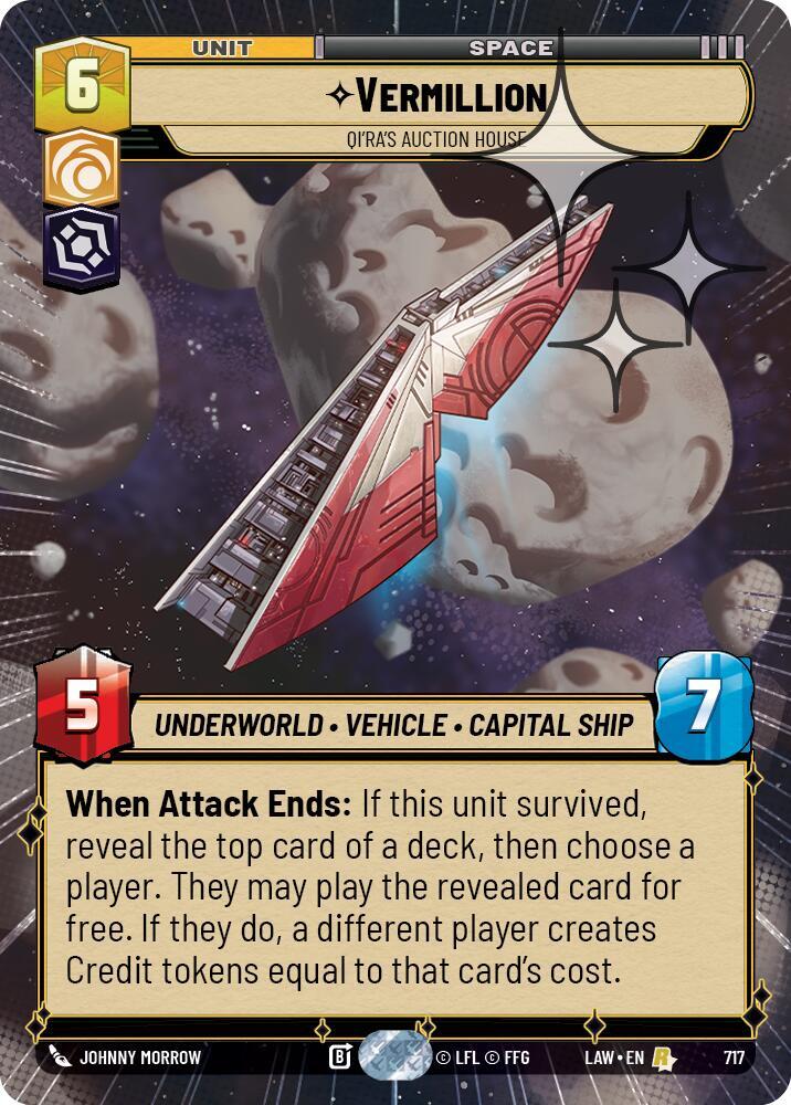 Star Wars: Unlimited A Lawless Time Vermillion - Qi'Ra's Auction House (Hyperspace Foil) 717 Rare Near Mint Foil