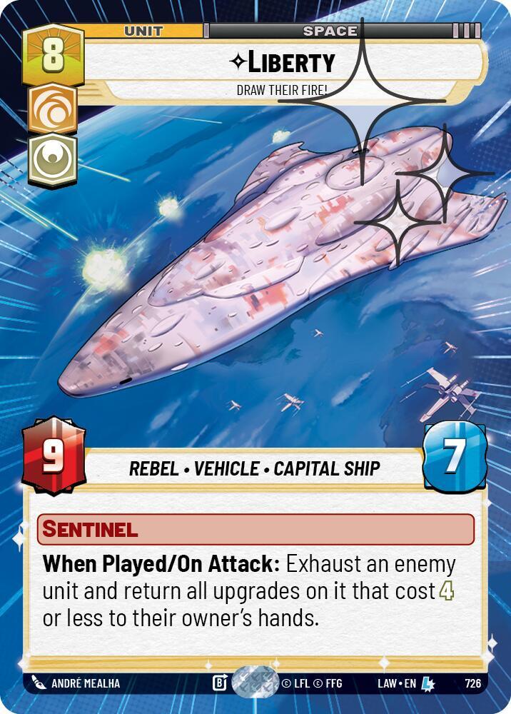 Star Wars: Unlimited A Lawless Time Liberty - Draw Their Fire! (Hyperspace Foil) 726 Legendary Near Mint Foil