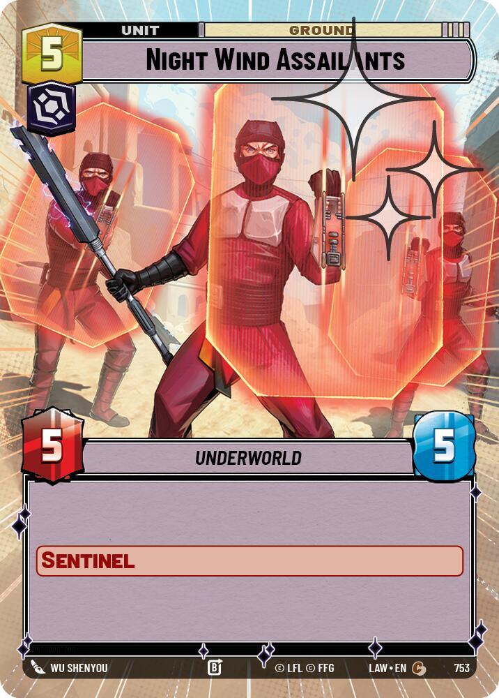 Star Wars: Unlimited A Lawless Time Night Wind Assailants (Hyperspace Foil) 753 Common Near Mint Foil