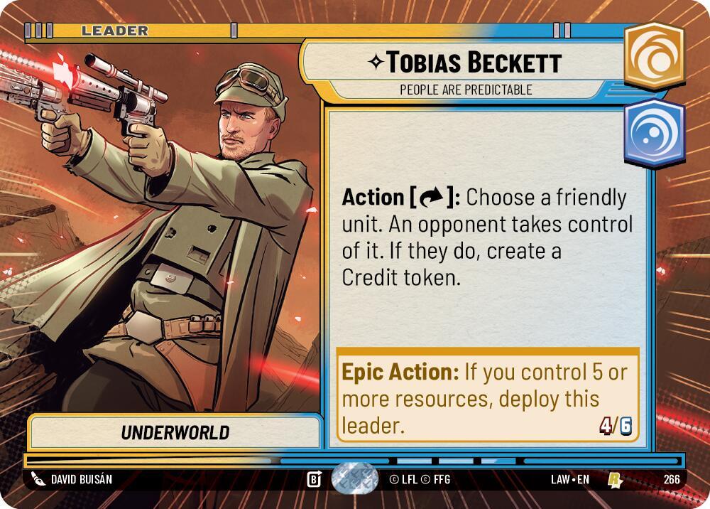 Star Wars: Unlimited A Lawless Time Tobias Beckett - People are Predictable (Hyperspace) 266 Rare Near Mint