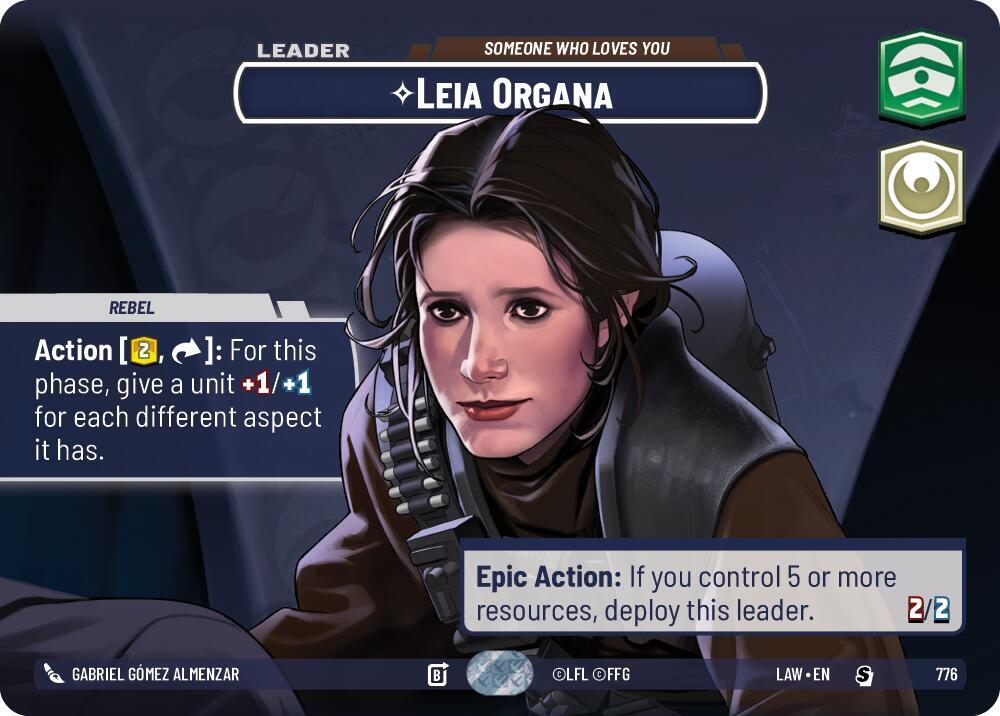 Star Wars: Unlimited A Lawless Time Leia Organa - Someone Who Loves You (Showcase) 776 Special Near Mint Foil