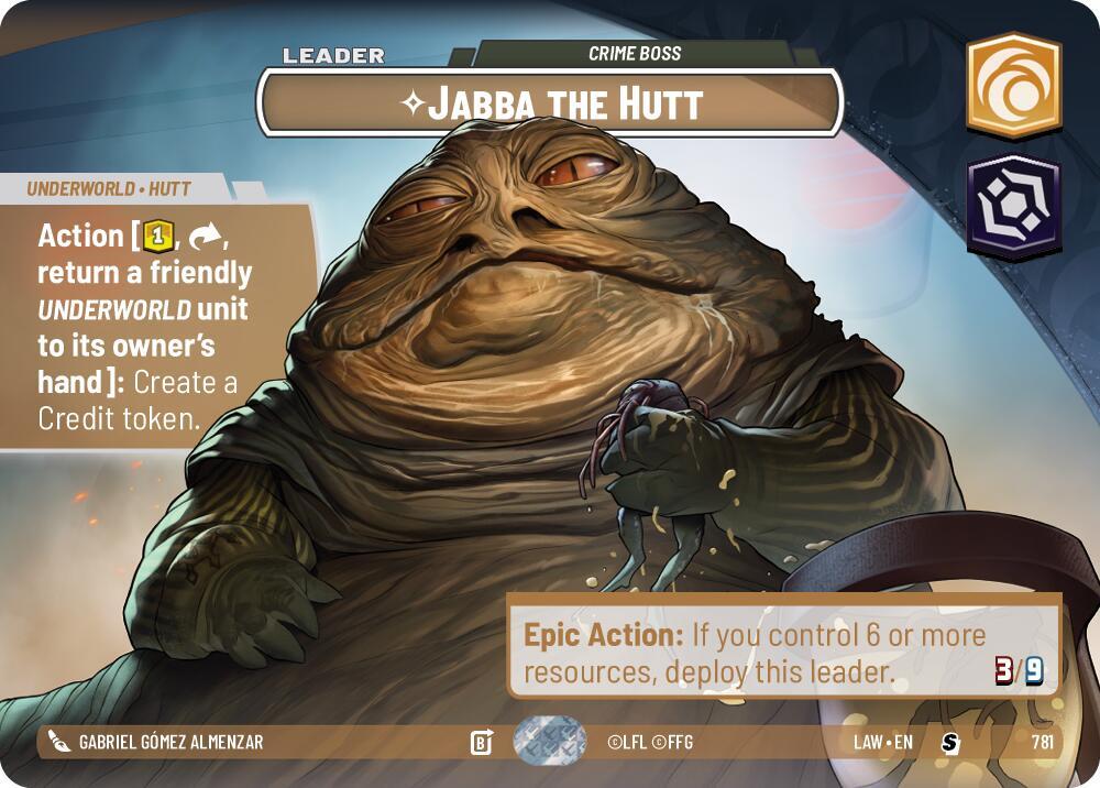 Star Wars: Unlimited A Lawless Time Jabba the Hutt - Crime Boss (Showcase) 781 Special Near Mint Foil