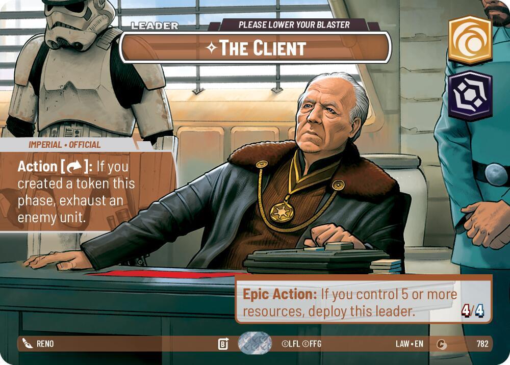Star Wars: Unlimited A Lawless Time The Client - Please Lower Your Blaster (Showcase) 782 Common Near Mint Foil