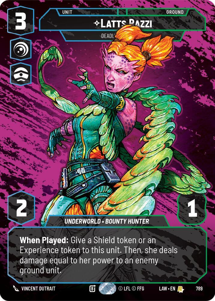 Star Wars: Unlimited A Lawless Time Latts Razzi - Deadly Whipmaster (Prestige) 789 Rare Near Mint