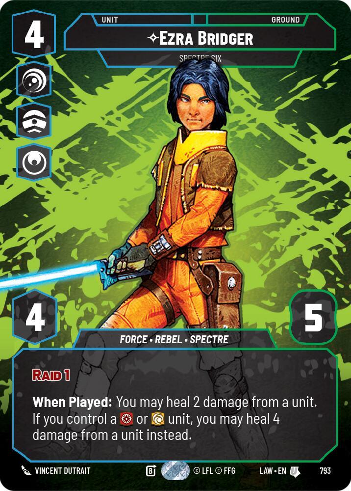 Star Wars: Unlimited A Lawless Time Ezra Bridger - Spectre Six (Prestige) 793 Uncommon Near Mint