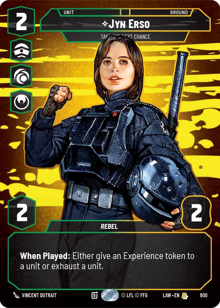 Star Wars: Unlimited A Lawless Time Jyn Erso - Take the Next Chance (Prestige) 800 Rare Near Mint