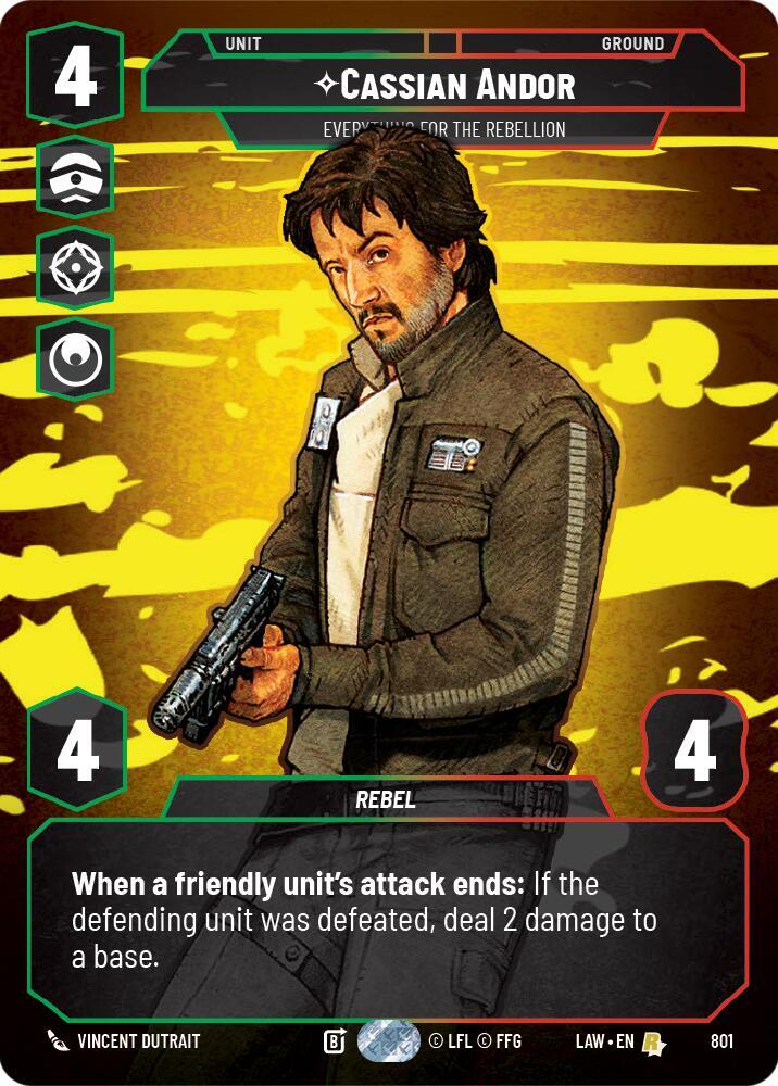 Star Wars: Unlimited A Lawless Time Cassian Andor - Everything for the Rebellion (Prestige) 801 Rare Near Mint