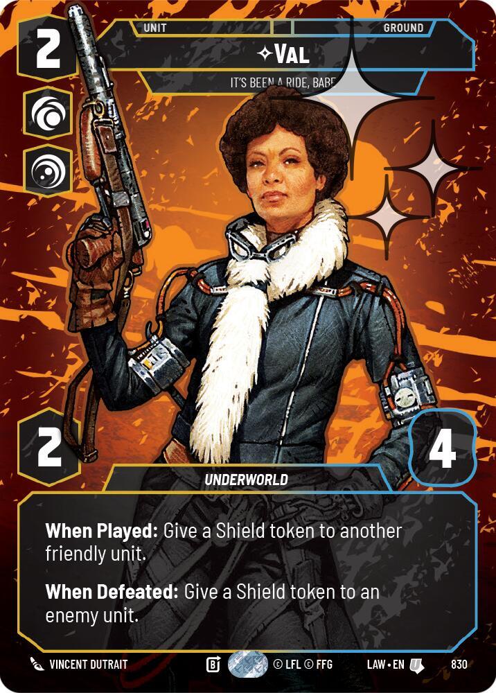 Star Wars: Unlimited A Lawless Time Val - It's Been a Ride, Babe (Prestige Foil) 830 Uncommon Near Mint Foil