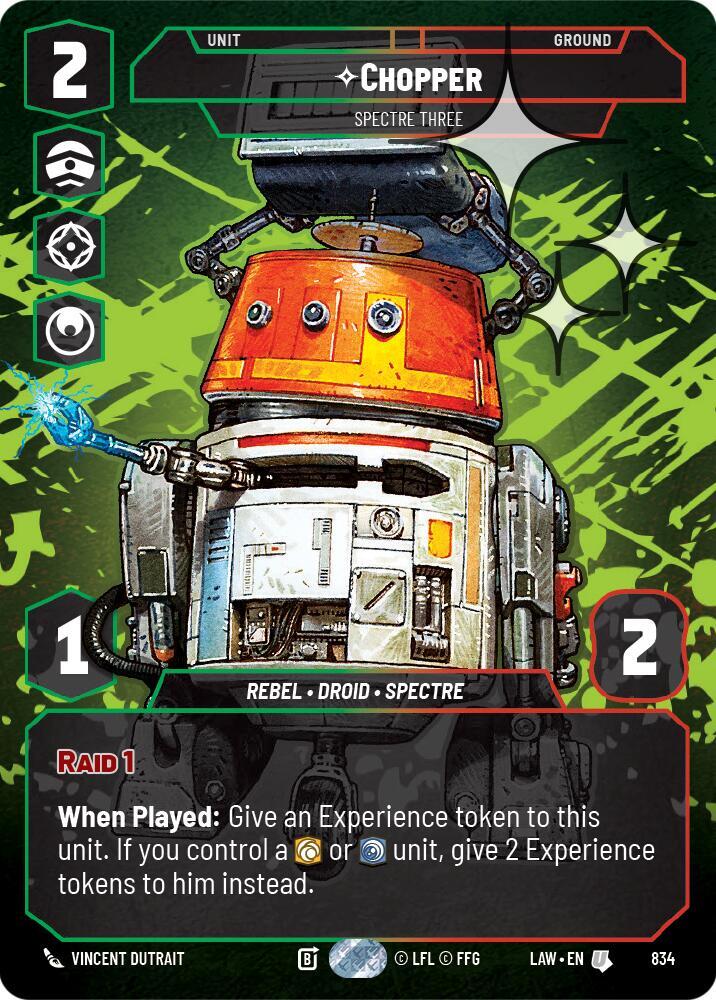 Star Wars: Unlimited A Lawless Time Chopper - Spectre Three (Prestige Foil) 834 Uncommon Near Mint Foil