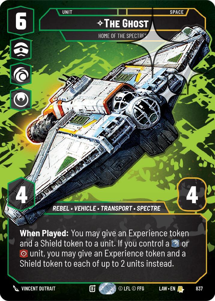 Star Wars: Unlimited A Lawless Time The Ghost - Home of the Spectres (Prestige Foil) 837 Rare Near Mint Foil