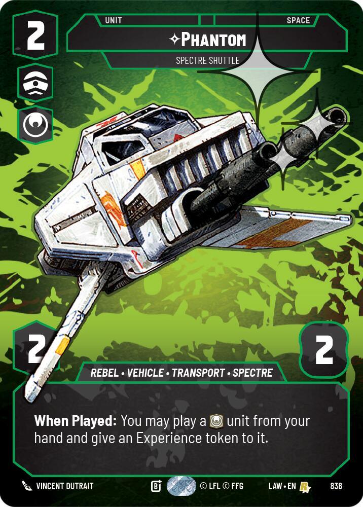 Star Wars: Unlimited A Lawless Time Phantom - Spectre Shuttle (Prestige Foil) 838 Rare Near Mint Foil