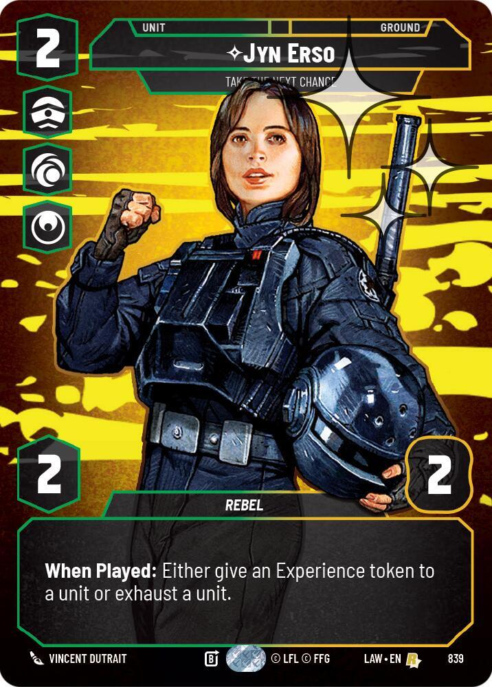 Star Wars: Unlimited A Lawless Time Jyn Erso - Take the Next Chance (Prestige Foil) 839 Rare Near Mint Foil