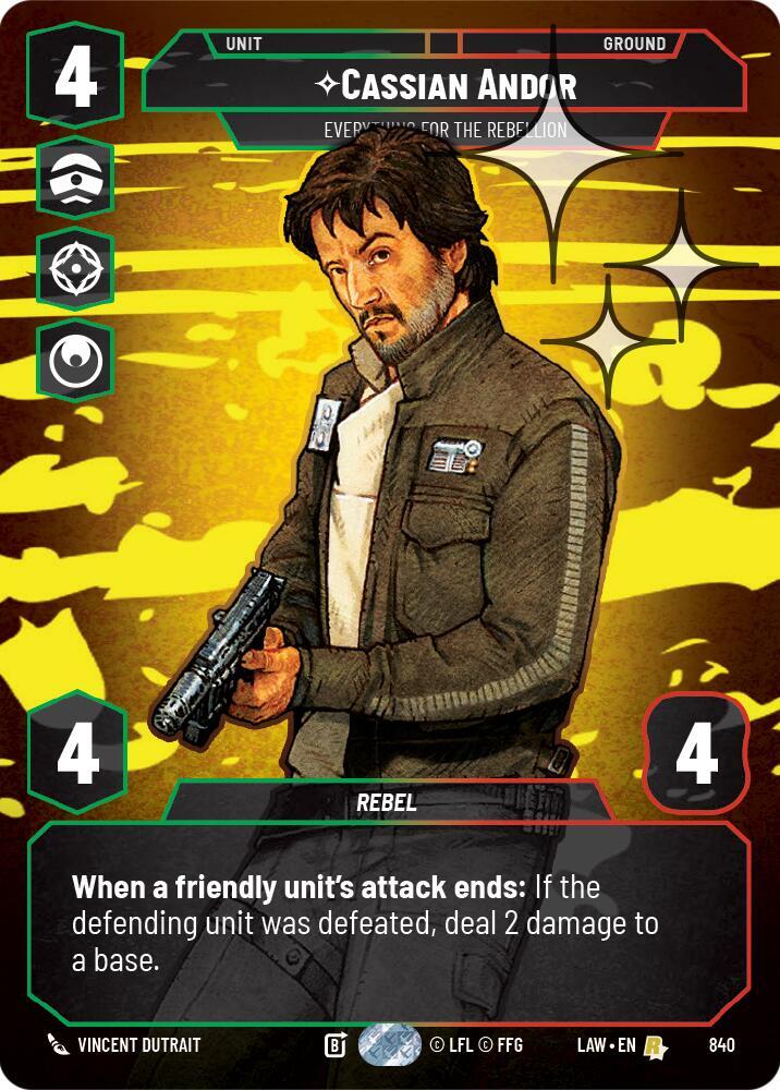 Star Wars: Unlimited A Lawless Time Cassian Andor - Everything for the Rebellion (Prestige Foil) 840 Rare Near Mint Foil