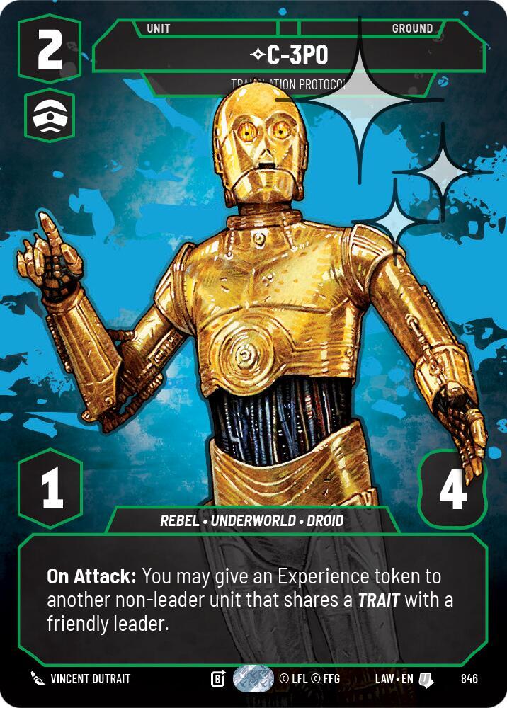 Star Wars: Unlimited A Lawless Time C-3PO - Translation Protocol (Prestige Foil) 846 Uncommon Near Mint Foil