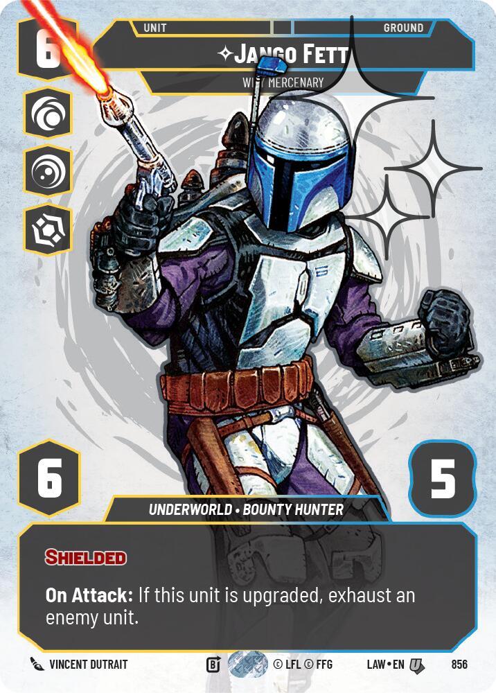 Star Wars: Unlimited A Lawless Time Jango Fett - Wily Mercenary (Prestige Foil) 856 Uncommon Near Mint Foil