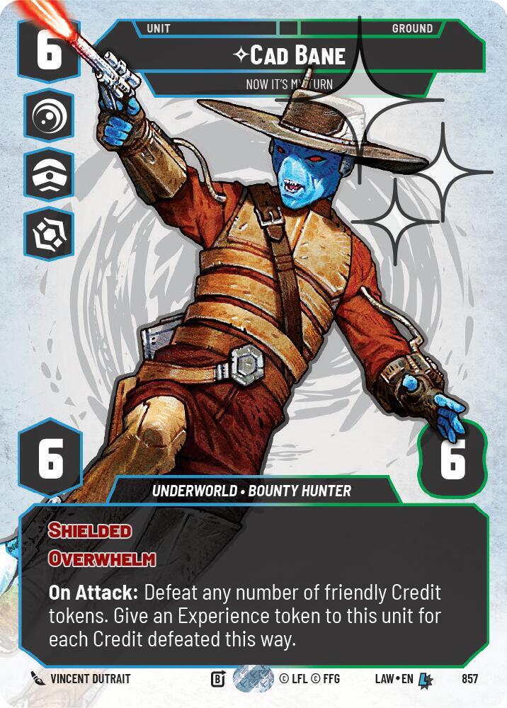 Star Wars: Unlimited A Lawless Time Cade Bane - Now It's My Turn (Prestige Foil) 857 Legendary Near Mint Foil