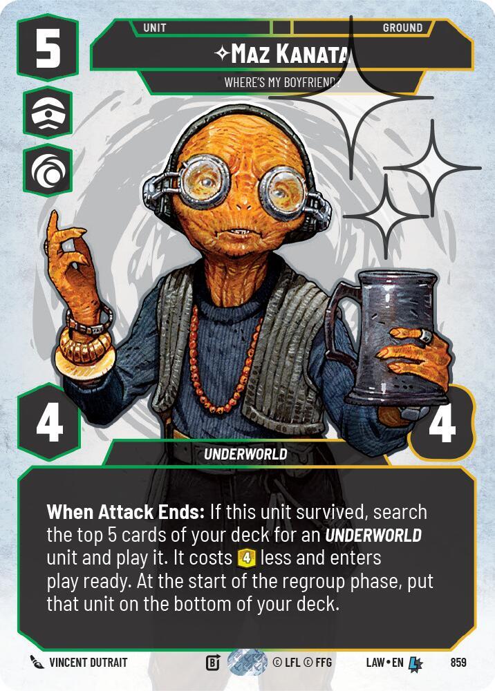 Star Wars: Unlimited A Lawless Time Maz Kanata - Where's My Boyfriend? (Prestige Foil) 859 Legendary Near Mint Foil