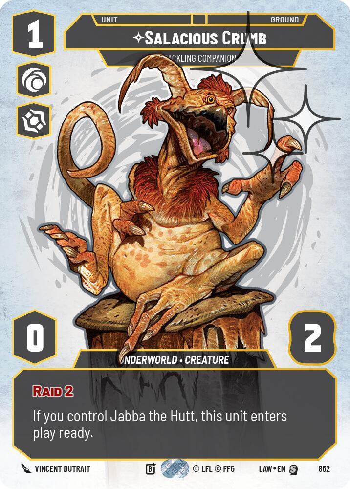 Star Wars: Unlimited A Lawless Time Salacious Crumb - Cackling Companion (Prestige Foil) 862 Special Near Mint Foil