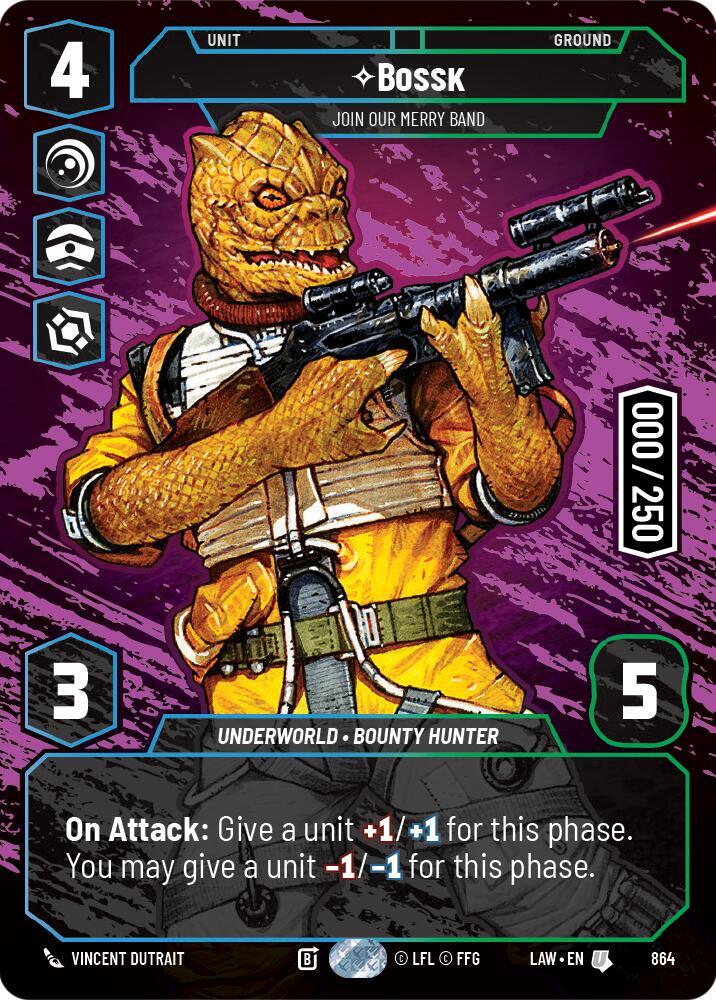 Star Wars: Unlimited A Lawless Time Bossk - Join Our Merry Band (Serialized) 864 Uncommon Near Mint Foil