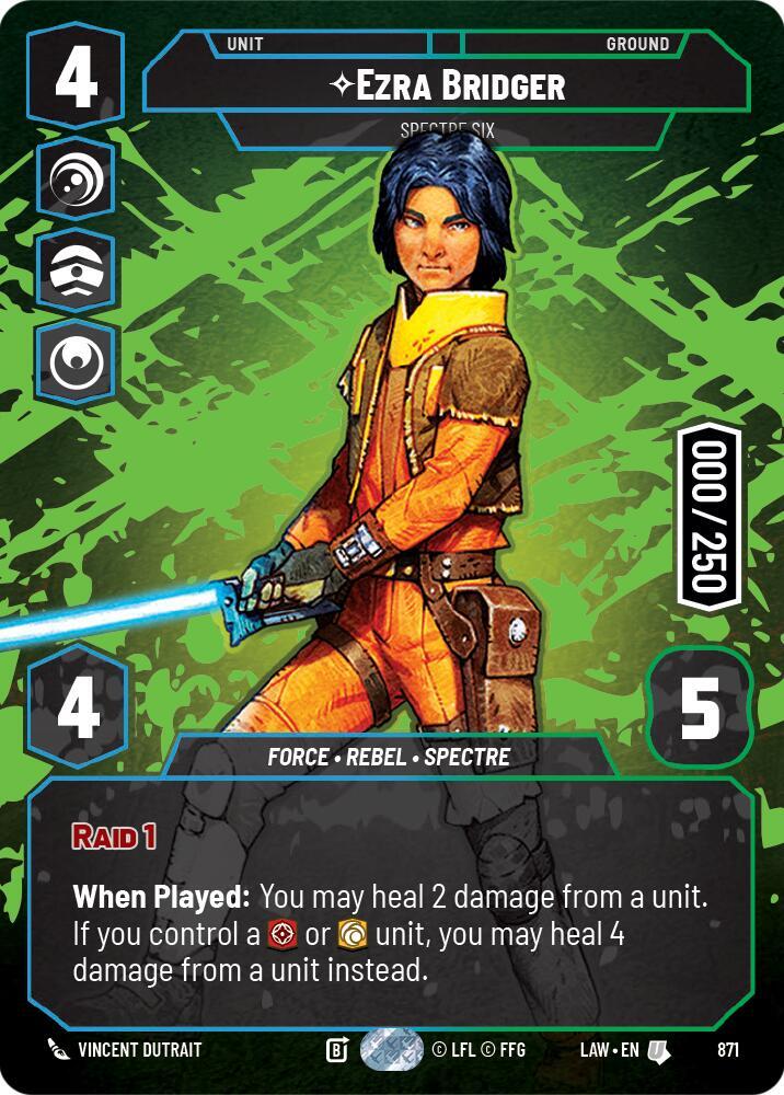 Star Wars: Unlimited A Lawless Time Ezra Bridger - Spectre Six (Serialized) 871 Uncommon Near Mint Foil