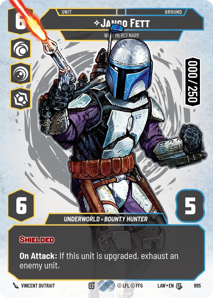 Star Wars: Unlimited A Lawless Time Jango Fett - Wily Mercenary (Serialized) 895 Uncommon Near Mint Foil