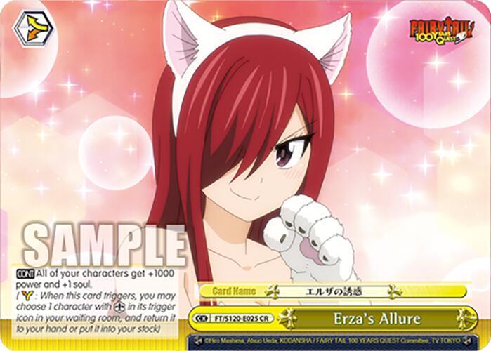 Weiss Schwarz FAIRY TAIL 100 YEARS QUEST Erza's Allure FT/S120-E025 CR Climax Rare Near Mint