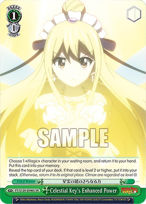 Weiss Schwarz FAIRY TAIL 100 YEARS QUEST Celestial Key's Enhanced Power (SR) FT/S120-E046S SR Super Rare Near Mint