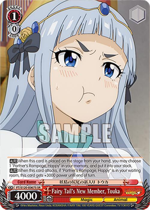 Weiss Schwarz FAIRY TAIL 100 YEARS QUEST Fairy Tail's New Member, Touka (SR) FT/S120-E067S SR Super Rare Near Mint