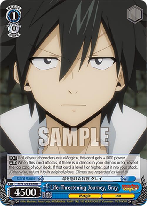 Weiss Schwarz FAIRY TAIL 100 YEARS QUEST Life-Threatening Journey, Gray FT/S120-E080 R Rare Near Mint