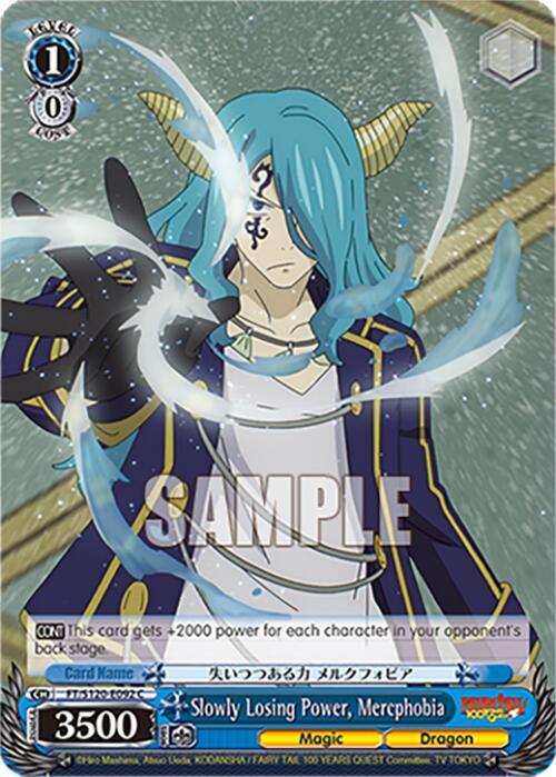 Weiss Schwarz FAIRY TAIL 100 YEARS QUEST Slowly Losing Power, Mercphobia FT/S120-E092 C Common Near Mint