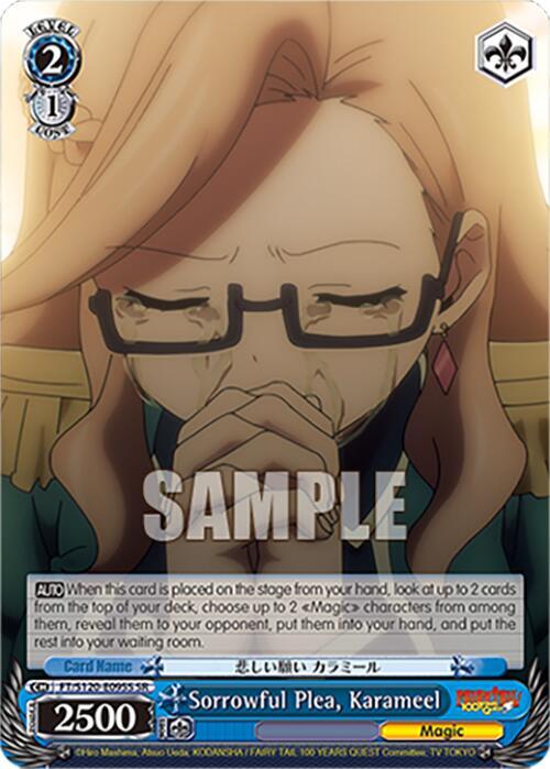 Weiss Schwarz FAIRY TAIL 100 YEARS QUEST Sorrowful Plea, Karameel (SR) FT/S120-E095S SR Super Rare Near Mint