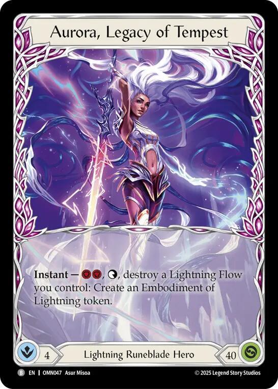 Flesh and Blood TCG Omens of the Third Age Aurora, Legacy of Tempest #OMN047 Basic Near Mint