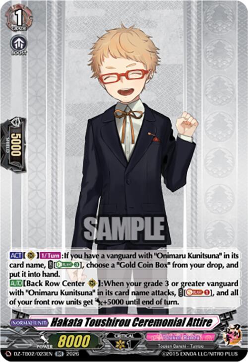 Cardfight Vanguard DZ-TB02: Touken Ranbu Online Hakata Toushirou Ceremonial Attire DZ-TB02/023EN RR Near Mint