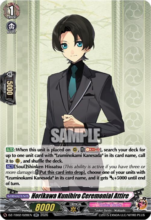 Cardfight Vanguard DZ-TB02: Touken Ranbu Online Horikawa Kunihiro Ceremonial Attire DZ-TB02/028EN RR Near Mint