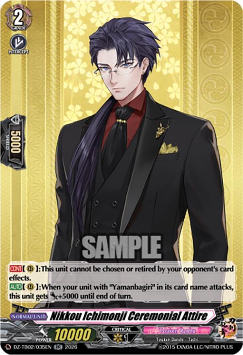 Cardfight Vanguard DZ-TB02: Touken Ranbu Online Nikkou Ichimonji Ceremonial Attire DZ-TB02/035EN RR Near Mint