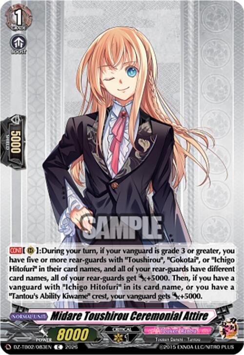 Cardfight Vanguard DZ-TB02: Touken Ranbu Online Midare Toushirou Ceremonial Attire DZ-TB02/083EN C Near Mint