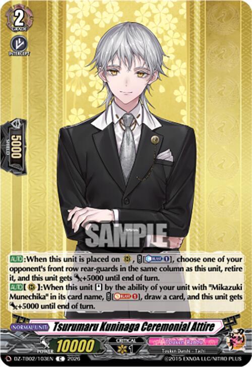 Cardfight Vanguard DZ-TB02: Touken Ranbu Online Tsurumaru Kuninaga Ceremonial Attire DZ-TB02/103EN C Near Mint