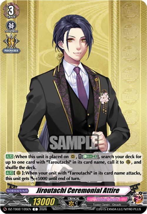 Cardfight Vanguard DZ-TB02: Touken Ranbu Online Jiroutachi Ceremonial Attire DZ-TB02/105EN C Near Mint
