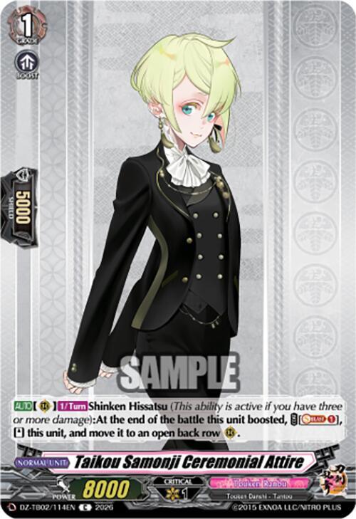 Cardfight Vanguard DZ-TB02: Touken Ranbu Online Taikou Samonji Ceremonial Attire DZ-TB02/114EN C Near Mint