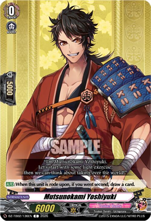 Cardfight Vanguard DZ-TB02: Touken Ranbu Online Mutsunokami Yoshiyuki DZ-TB02/136EN C Near Mint
