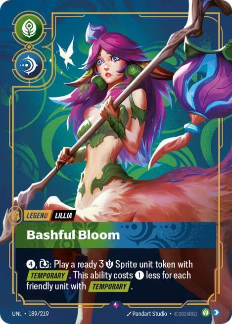 Riftbound: League of Legends Trading Card Game Unleashed Lillia - Bashful Bloom 189/219 Rare Near Mint Foil
