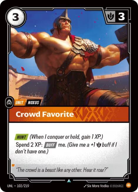Riftbound: League of Legends Trading Card Game Unleashed Crowd Favorite 102/219 Uncommon Near Mint