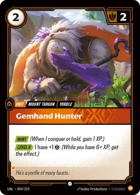 Riftbound: League of Legends Trading Card Game Unleashed Gemhand Hunter 094/219 Common Near Mint Foil