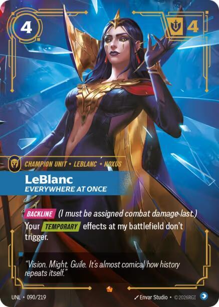 Riftbound: League of Legends Trading Card Game Unleashed LeBlanc - Everywhere At Once 090/219 Epic Near Mint Foil