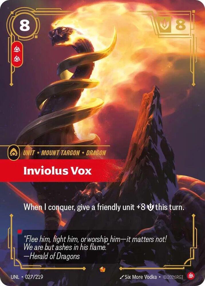 Riftbound: League of Legends Trading Card Game Unleashed Inviolus Vox 027/219 Epic Near Mint Foil