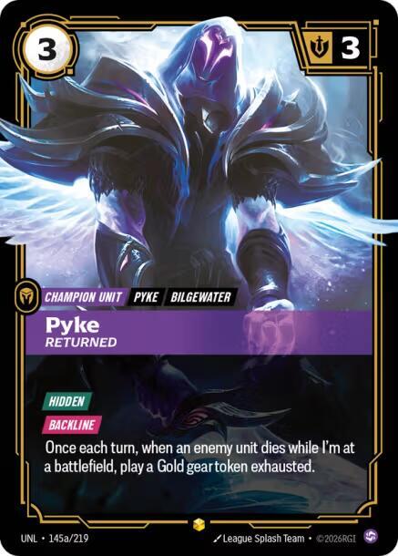 Riftbound: League of Legends Trading Card Game Unleashed Pyke - Returned (Alternate Art) 145a/219 Showcase Near Mint Foil